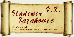 Vladimir Kazaković vizit kartica